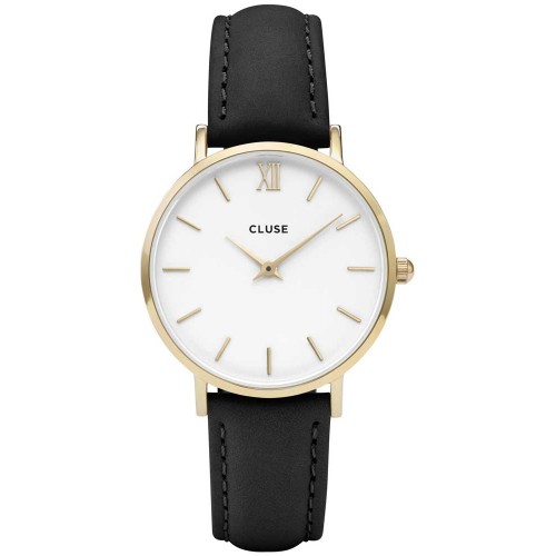 CLUSE Minuit Amour Boxed Gold Black Leather Strap CLG001