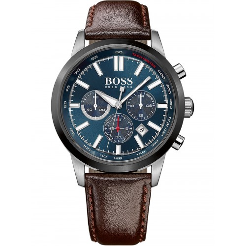 Hugo Boss Racing Chronograph Stainless Steel Leather Strap 1513187