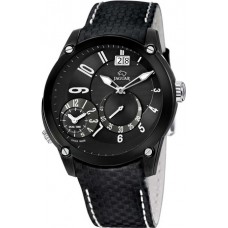 JAGUAR Dual Time Black Leather Strap J632/D