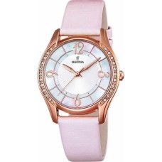 FESTINA Rose Gold Crystals Pink Leather Strap F16946/1