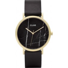 CLUSE La Roche Gold Black Leather Strap CL40004