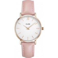 CLUSE Minuit Rose Gold Pink Leather Strap CL30001