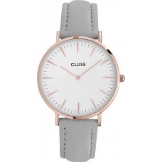 CLUSE La Boheme Rose Gold Grey Leather Strap CL18015