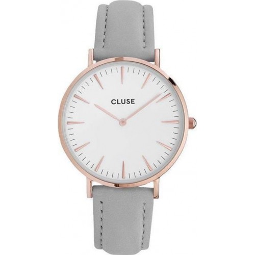 CLUSE La Boheme Rose Gold Grey Leather Strap CL18015