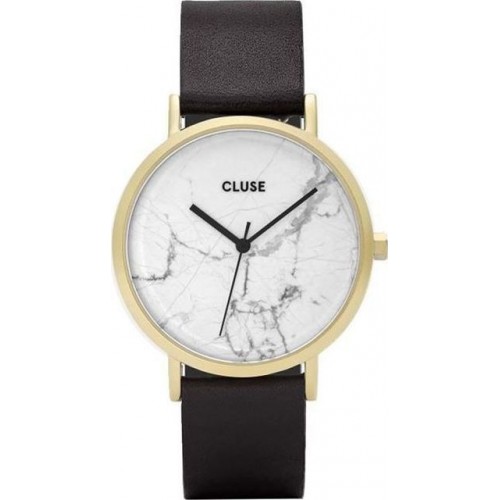 CLUSE La Roche Gold Black Leather Strap CL40003