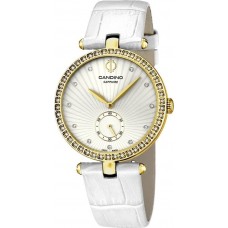CANDINO Crystals Gold White Leather Strap C4564/1