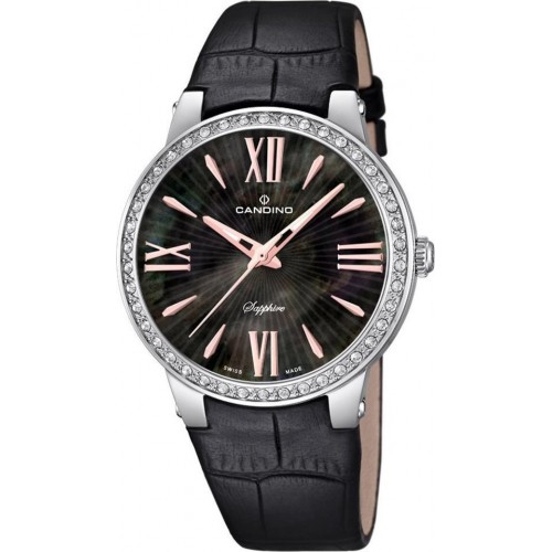 CANDINO Crystals Black Leather Strap C4597/2