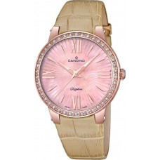 CANDINO Crystals Rose Gold Beige Leather Strap C4598/2