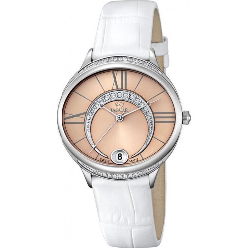 JAGUAR J801/2 JAGUAR Clair De Lune White Leather Strap