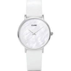 CLUSE Minuit La Perle White Leather Strap CL30060