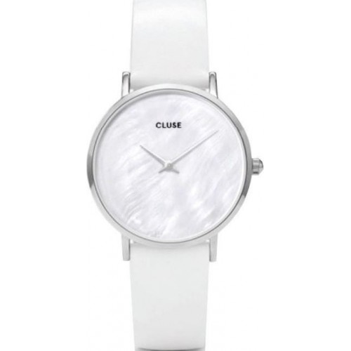 CLUSE Minuit La Perle White Leather Strap CL30060