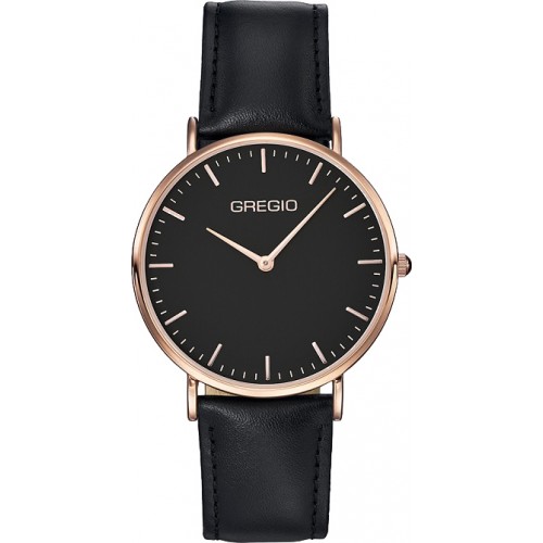 GREGIO Bondy Black Leather Strap GR120090