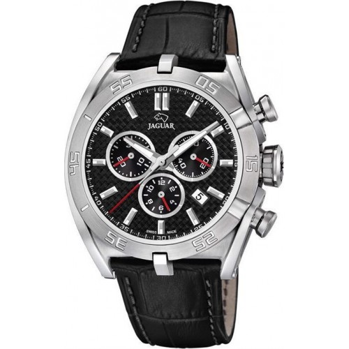 JAGUAR J857/4 JAGUAR Gents Chronograph Black Leather Strap