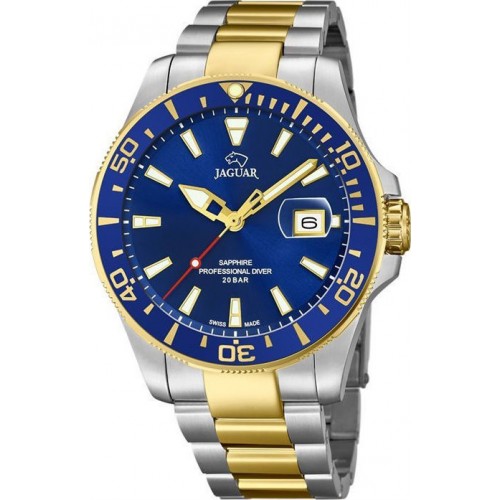JAGUAR J863/C JAGUAR Professional Diver Two Tone Stainless Steel Bracelet JAGUAR J863/C JAGUAR Professional Diver Two Tone Stainless Steel Bracelet