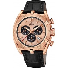 JAGUAR Rose Gold Black Leather Chronograph J859/1