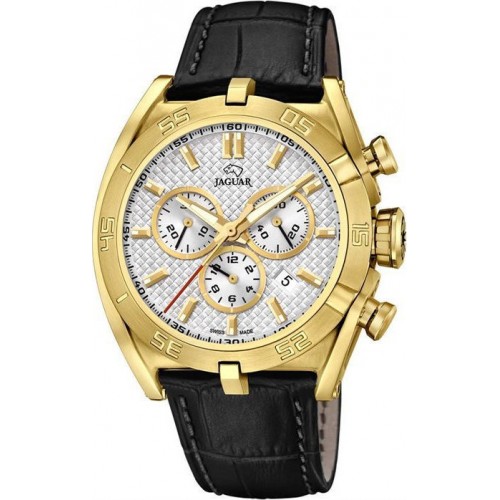 JAGUAR J858/1 JAGUAR Gents Chronograph Black Leather Strap