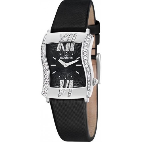 CANDINO C4424/2 CANDINO Ladies Crystals Black Leather Bracelet