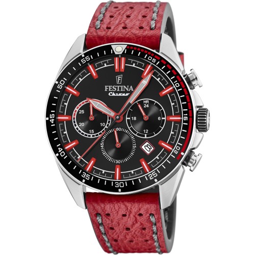 FESTINA Red Leather Chronograph F20377/5
