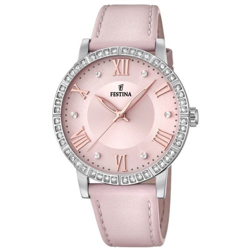 FESTINA Crystals Pink Leather Strap F20412/2
