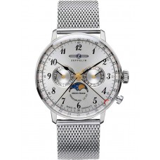 Zeppelin 7036M-1 Hindenburg LZ129 men`s watch moon phase 40mm 3ATM