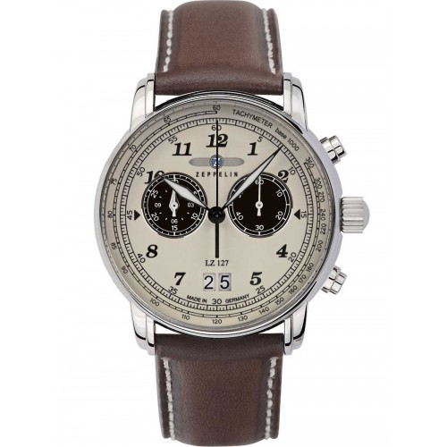 Zeppelin 8684-5 Graf Zeppelin LZ127 big-date chrono 41mm 5ATM