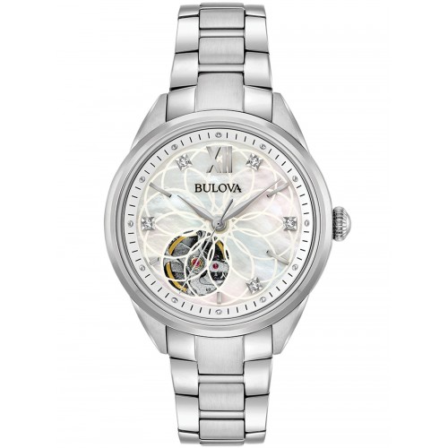 Bulova 96P181 classic automatic ladies watch 34mm 3ATM
