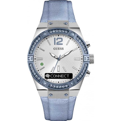 GUESS CONNECT Light Blue Leather Strap C0002M5