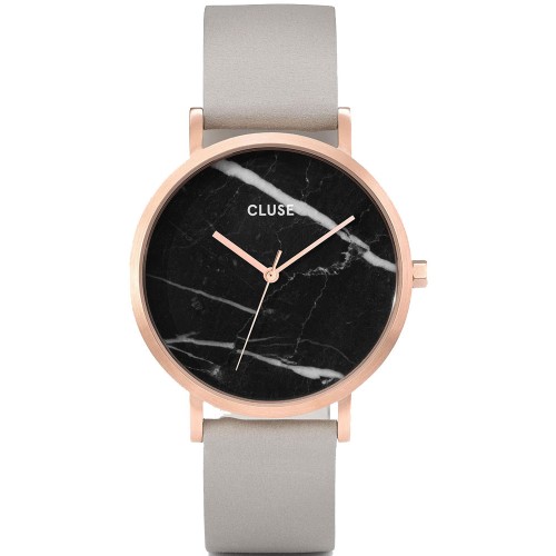 CLUSE La Roche Rose Gold Grey Leather Strap CL40006