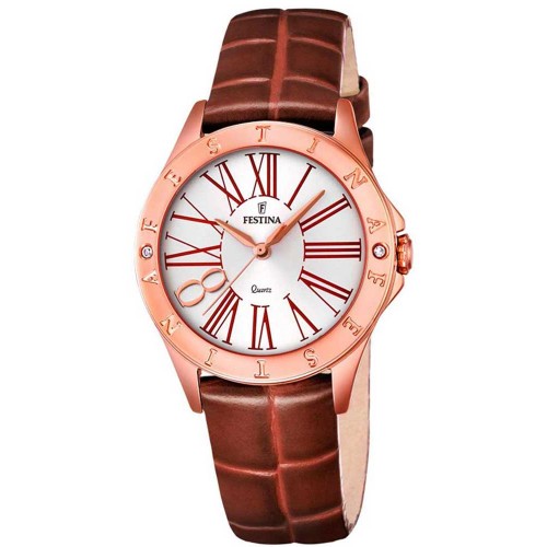 FESTINA Crystals Brown Leather Strap F16930/3  