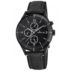 FESTINA Multifunction Black Leather Strap F16994/4
