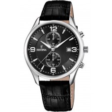 FESTINA Timeless Black Leather Chronograph F6855/8