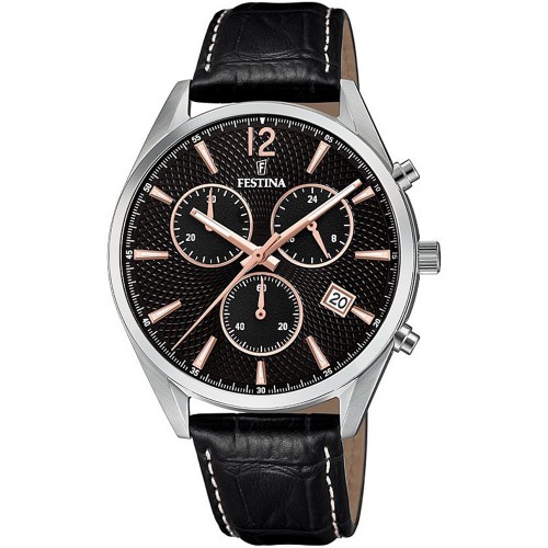 FESTINA Black Leather Chronograph F6860/7