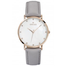 GREGIO Vivian Grey Leather Strap GR124081