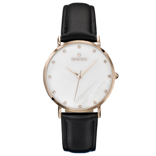 GREGIO Vivian Black Leather Strap GR124082