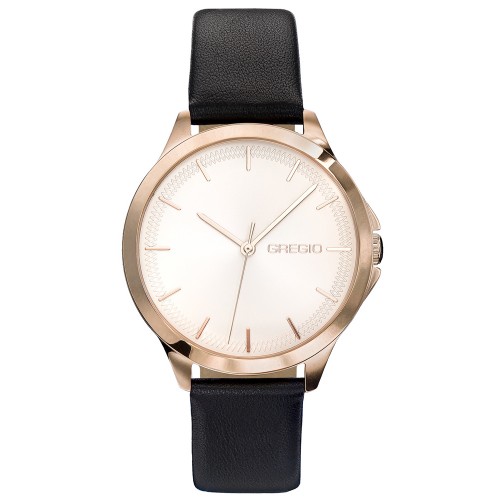 GREGIO Rosebery Black Leather Strap GR150081