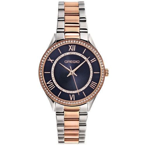 GREGIO Mattie Crystals Two Tone Stainless Steel Bracelet GR180040