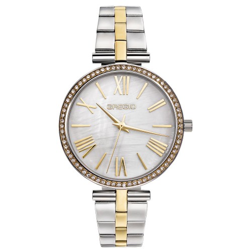 GREGIO Gisele Crystals Two Tone Stainless Steel Bracelet GR190050