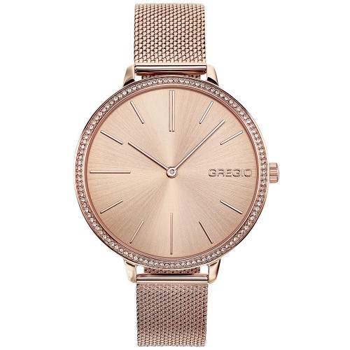 GREGIO Alisa Crystals Rose Gold Stainless Steel Bracelet GR200030