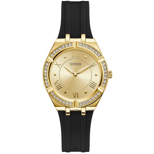 GUESS Crystals Black Rubber Strap GW0034L1