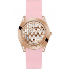 GUESS Clarity Crystals Pink Rubber Strap GW0109L2