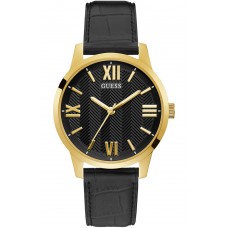 GUESS Campbell Black Leather Strap GW0250G2