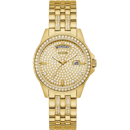 GUESS Lady Comet Gold Crystals Stainless Steel Bracelet GW0254L2