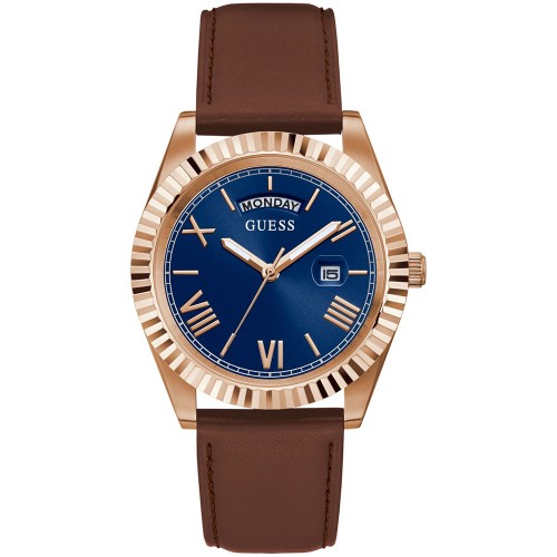 GUESS Connoiseur Brown Leather Strap GW0353G2
