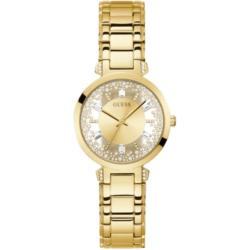 GUESS Crystals Clear Gold Stainless Steel Bracelet GW0470L2