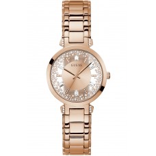 GUESS Crystals Clear Rose Gold Stainless Steel Bracelet GW0470L3