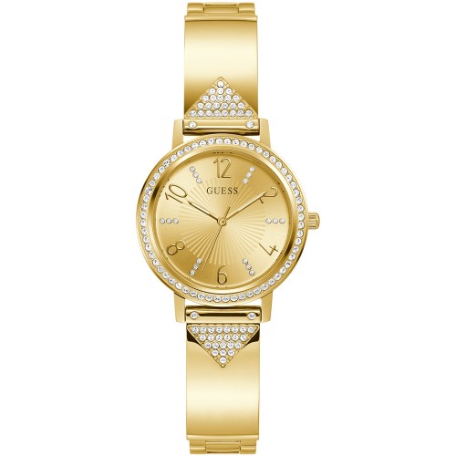 GUESS Tri Luxe Crystals Gold Stainless Steel Bracelet GW0474L2