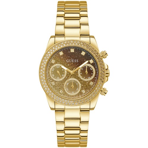 GUESS Sol Crystals Gold Stainless Steel Multifunction GW0483L2