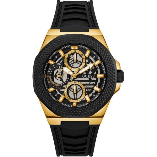 GUESS Front Runner Black Rubber Multifunction GW0577G2