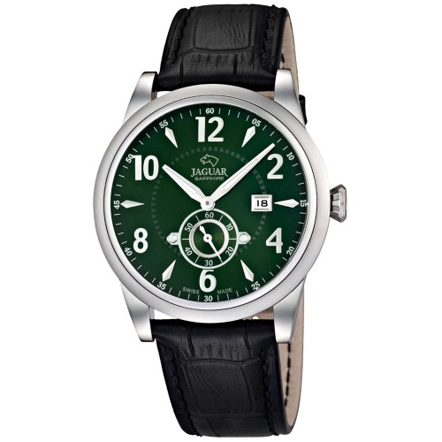 JAGUAR Black Leather Strap J662/3