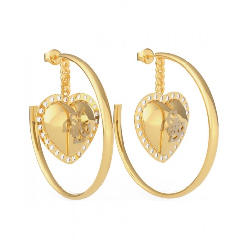 GUESS Σκουλαρίκια από επιχρυσωμένο ανοξείδωτο ατσάλι JUBE01068JWYGT-U